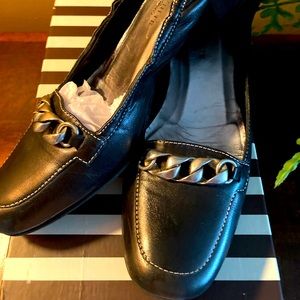 Beautiful black leather loafers.